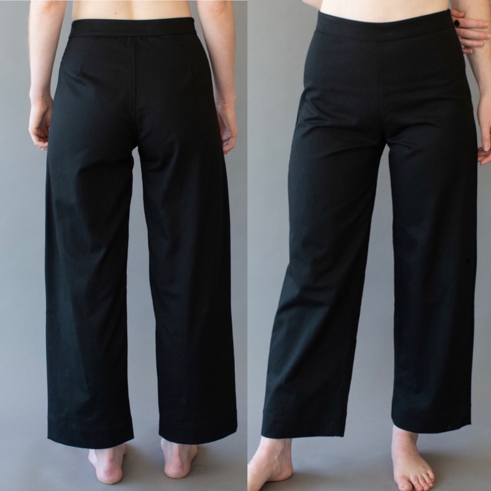 Ali Golden Side Zip Wide Leg Cotton Denim Pants